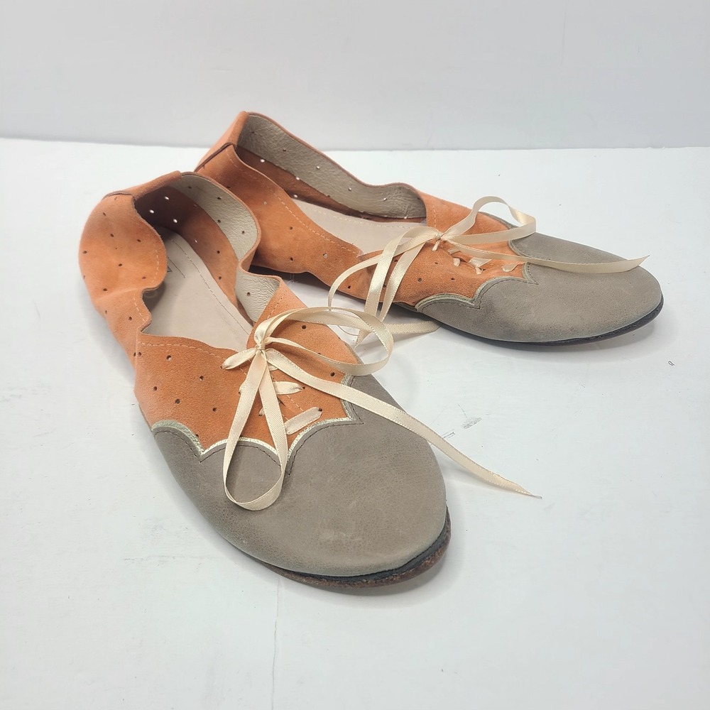 Ele Handmade Laced Two Tone‎ Soft Italian Leather Oxfords EU 44 Retro Bespoke